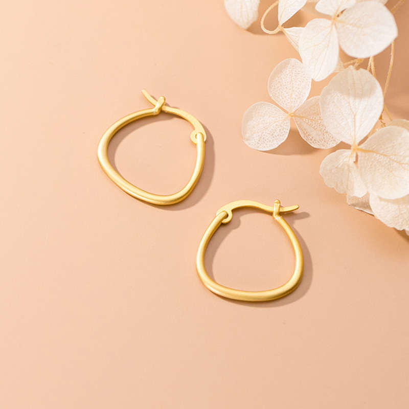 INZATT Real 925 Sterling Silver Minimalist Round Hoop Earrings For Women Party Fine Jewelry Hiphop Accessories