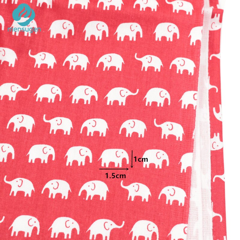 Mensugen 50cm*160cm 100% Cotton Cartoon Elephant Fabric for Quliting Baby Cribs Cushions Blanket Pillows Sewing Material