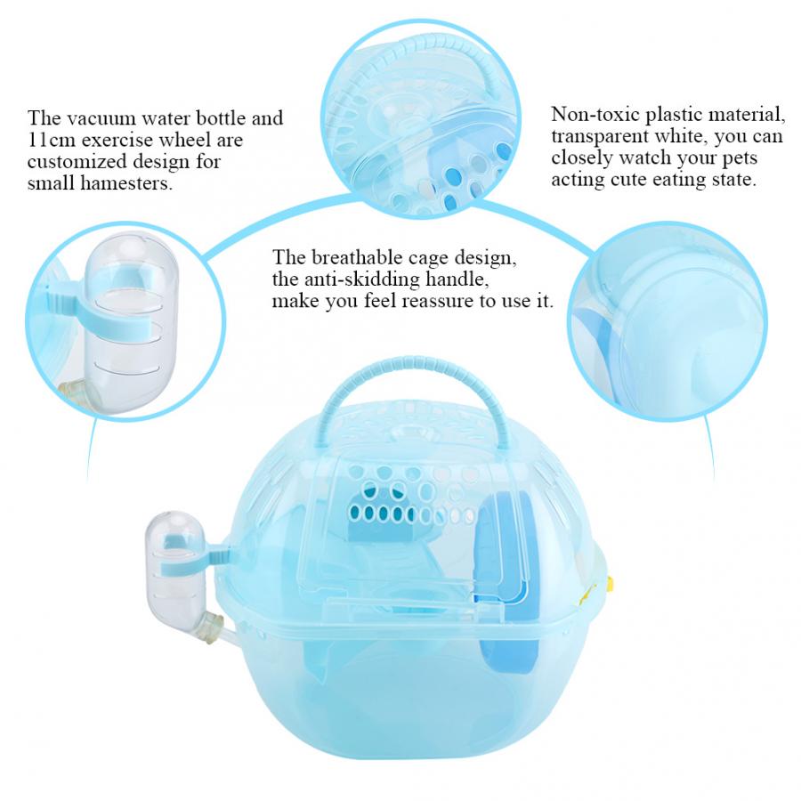 Hamster House Cage Portable Hamster Cage Transparent Plastic Mouse House -equipped Accessories Hamster Style