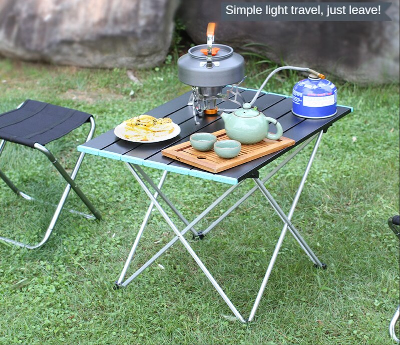 Outdoor Lightweight Aluminum Alloy Folding Table Camping Portable Barbecue Table Self-driving Fishing Table Camping Table