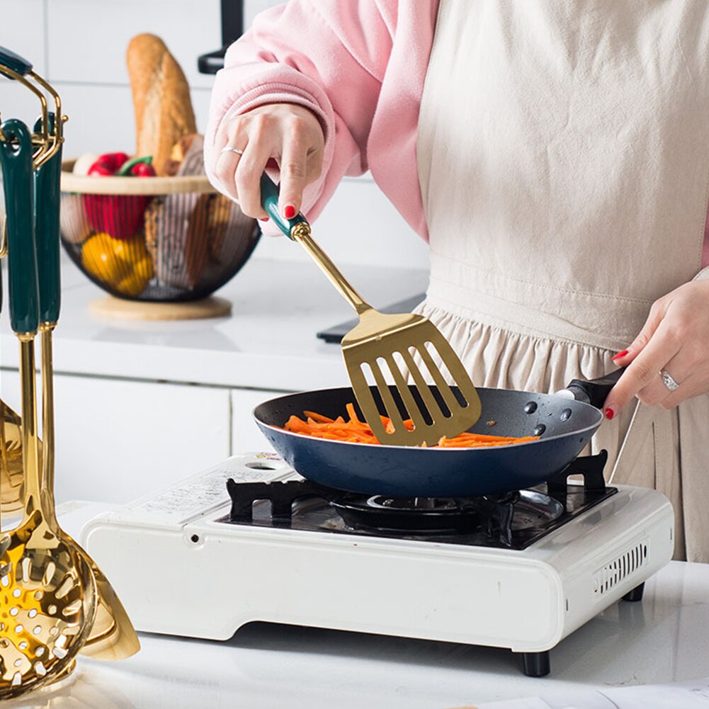 7 stücke Restaurant Handheld Werkzeuge Edelstahl Esszimmer Küche Kochen Utensil einstellen Suppe Löffel Party Heimat Lebensmittel Kuchen Schaufeln