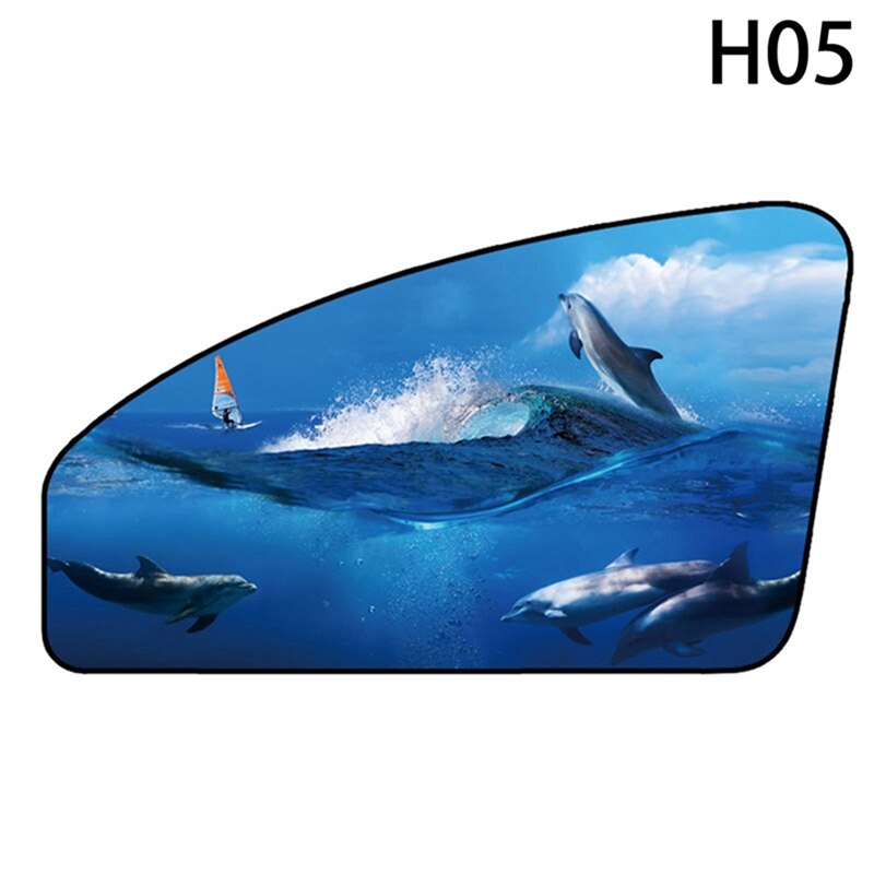 Cartoon Astronaut/Dolphin/Lavender/Tropical Rainforest/Van Gogh Starry Sky Magnetic Car Cover Sunshade Curtain Window Sun Visor: CAR13592H05
