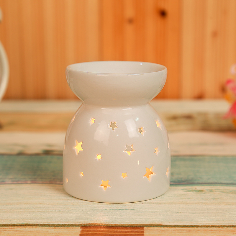 Mini amor corazón de cerámica Aroma quemador de aceite esencial lámpara vaciamiento sostenedor de vela de incienso incensario para aromaterapia horno gráfico: 2