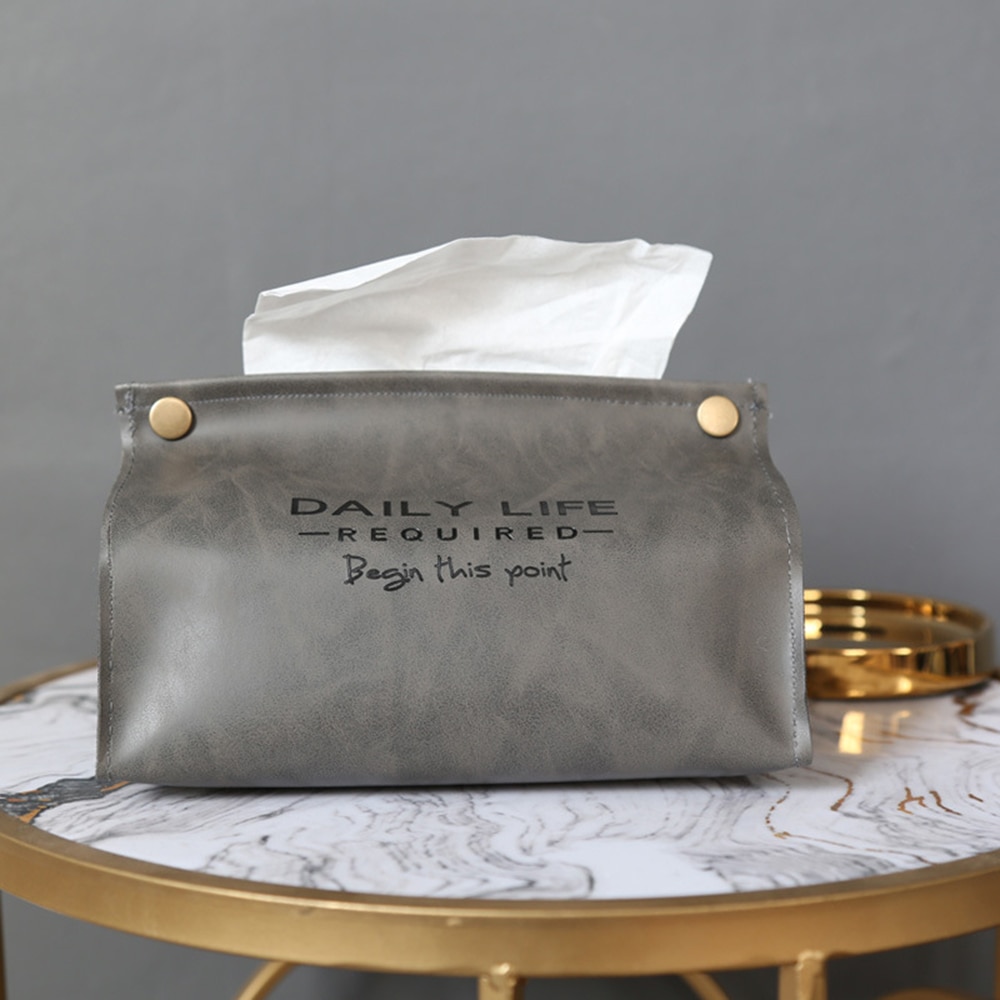 PU Lederen Handdoek Servet Weefsel Houder Container Tissue Doos Papier Dispenser Tissue Houder Case voor Office Home Decoratie