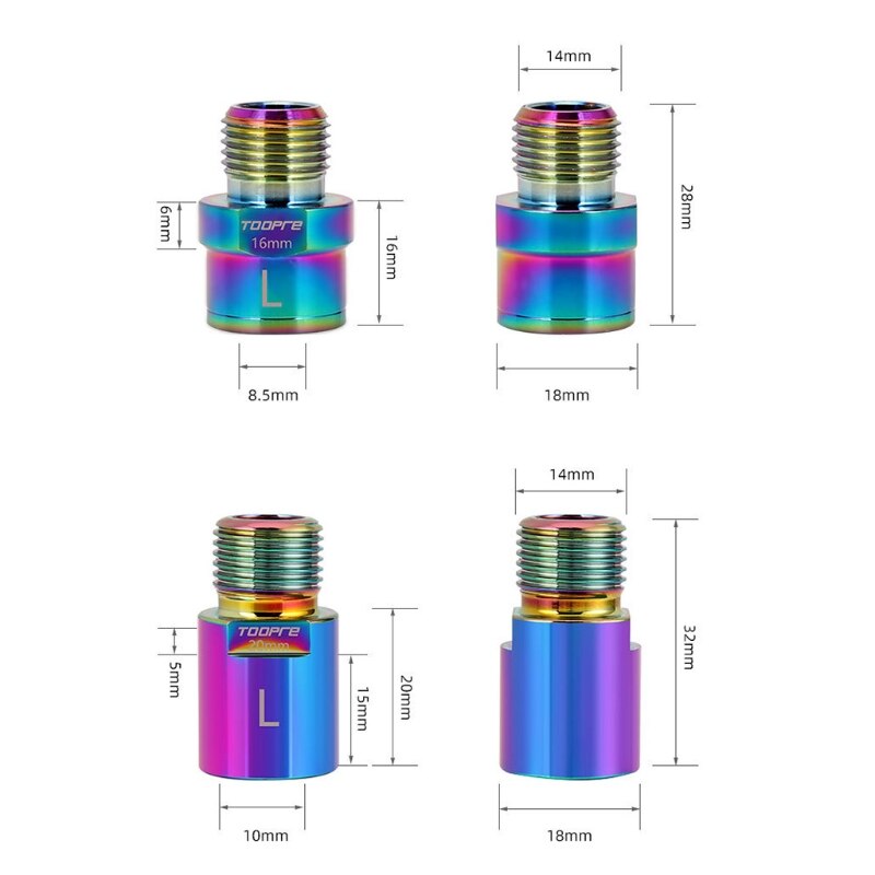 Cykel pedal förlängningsbultar distanser förlängare pedal axel vev tillbehör 16mm 20mm för cykel pedal förlängning