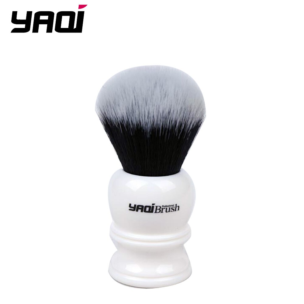 Yaqi 22mm syntetisk hår smoking knude hvid harpiks håndtag barberbørste mand
