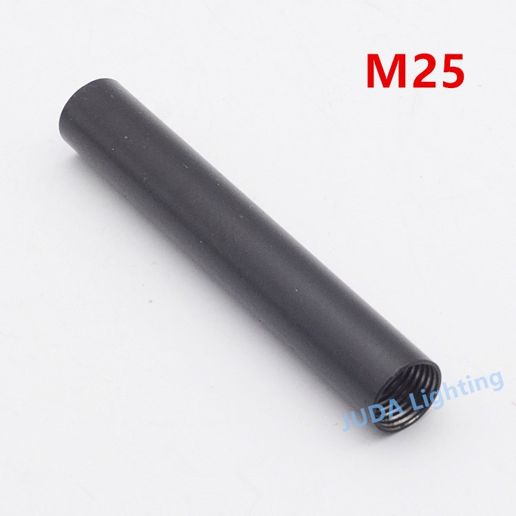 M16 M19 M25 inner thread tube fitting Lamp tooth tube for wall lamp indoor floor light tube pipe lamp base lighting accessories: M25 - black / length 300mm