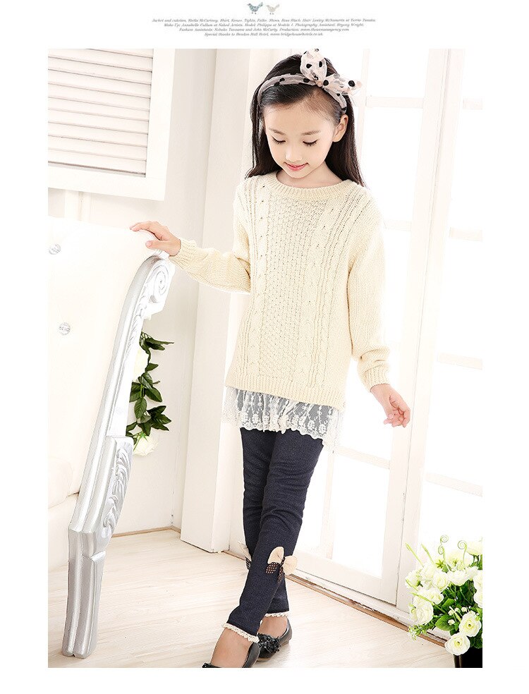 Warme Winter Kinderen meisjes Jean Broek Kinderen fluwelen Broek kinderen Meisje Leggings Boog Kindje Broek Potlood Broek Meisjes Icing Broek