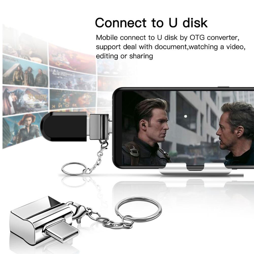 Usb Type C Otg Adapter Type-C Naar Usb Converter Voor Usb C Pd Charger Mouse Keyboard Flash Disk draagbare Sleutelhanger Otg Plug