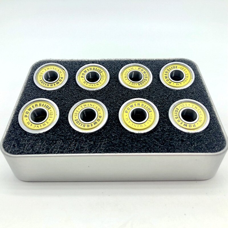 Powerslide – roulements à billes 100% d&#39;origine, 16 pièces, patins en ligne ILQ-9, roulement à bille Miniature, couverture dorée EVO, 608: Default Title
