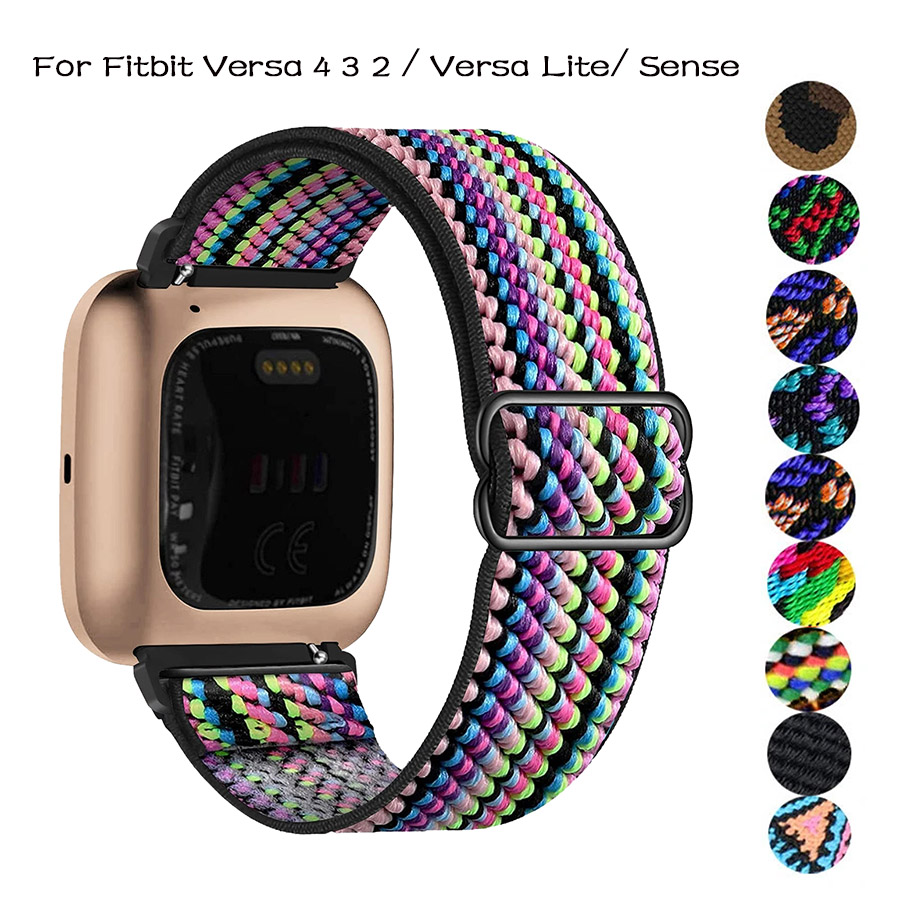 Nylon elastische lus horlogeband voor Fitbit Versa 4 3 riem vervangende armband voor Fitbit Sense 2 polsbandje Correa riem accessoire