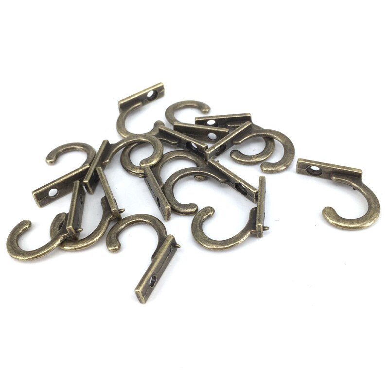 30PCS 8*22*21mm Screws Fixed Clothes Caps Towels Vintage Style Display Hanger Hook