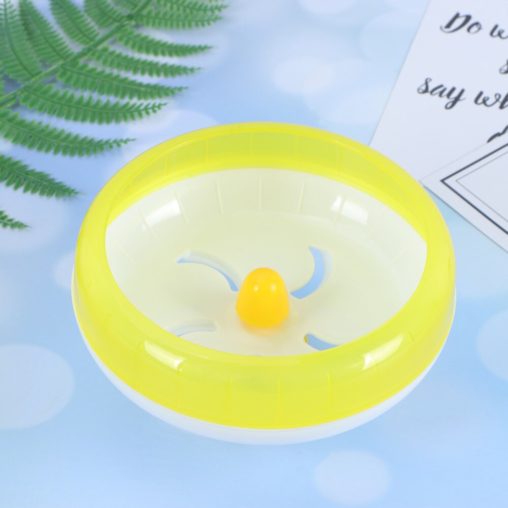 1Pc 14cm Multipurpose Wide Suitability Hamster Mice Gerbil Rat Exercise Wheel PP Run Disc Small Animal Pet Toy(Pi: Yellow