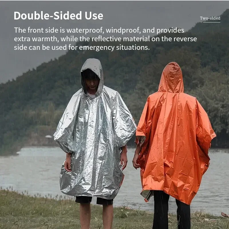 Outdoor multifunctionele regenjas Campingregenjas Waterdicht Survival Emergency Reflecterende kleding Kampeeruitrusting