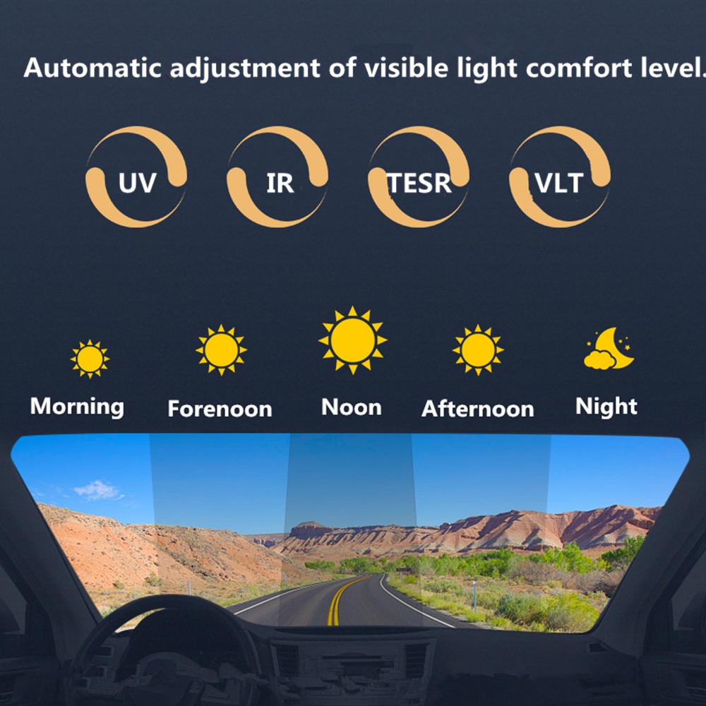Sunice fotokromisk film 50%-75% vlt smart optisk styret vinduesfilm nano keramisk solfarvet film solkontrol anti-uv