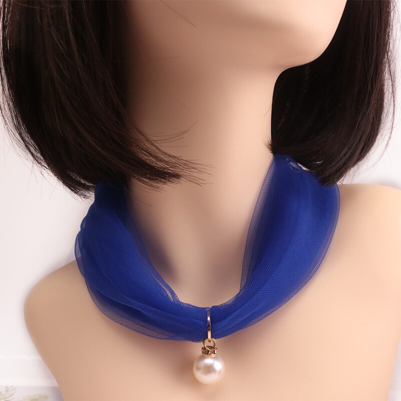 Kasure femmes mince Organza collier écharpe étroite longue cou foulards soie couleur bonbon Transparent en mousseline de soie bandeau ondulé cravate: 2