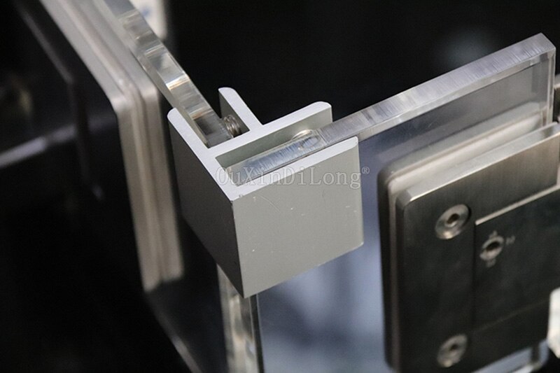 10PCS 90Degrees 2Ways Corner Glass Clamp Clips Bracket Glass Aluminium Brackets Black/Silver for 2-20mm Glass JF1812