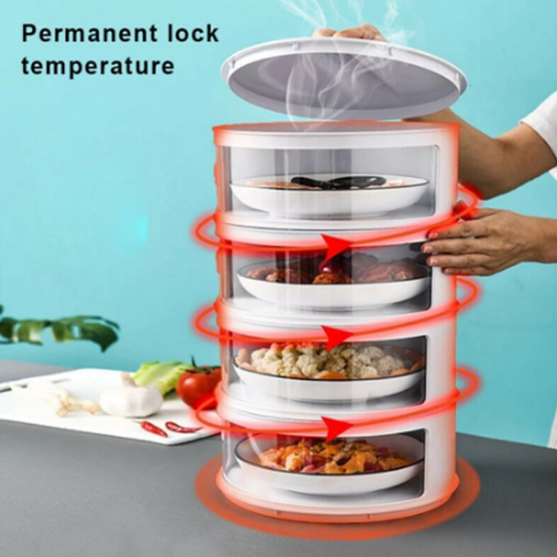 Heat Preservation Dish Rack Storage Transparent Plastic Food Cover Dish Shelf for Heat Preservation and Dustproof