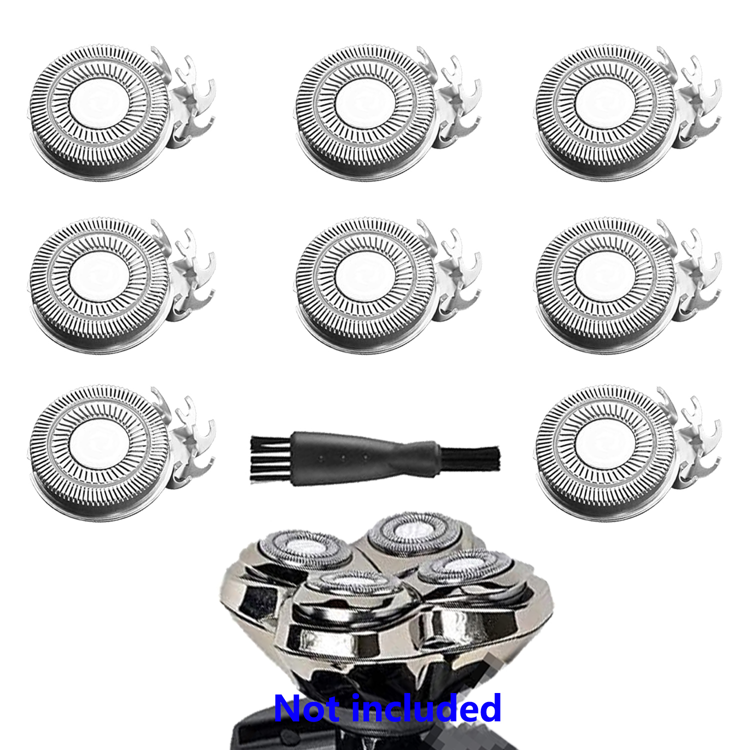 Head Shaver replacement Blades for SKULL SHAVER Pitbull Carver PRO 4 Head Electric Razor Replacement head: black