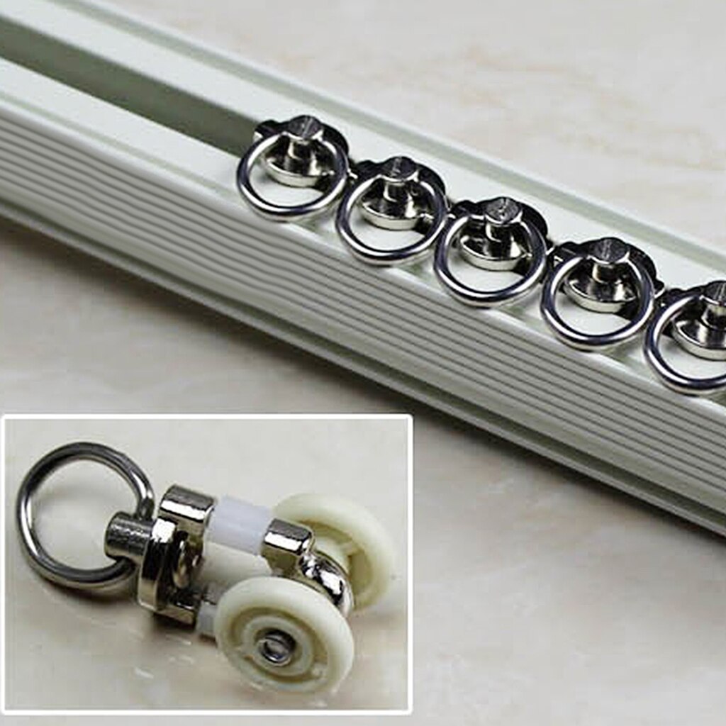 Pack of 20 Aluminum Alloy Curtain Track Rail Glider, Wheel Slide Rollers, Easy to Install