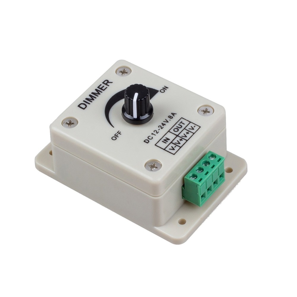 Ledd dimmer  dc12-24v 8a regulator justerbar lysstyrkebryterkontroller for enkeltfarget stripelys