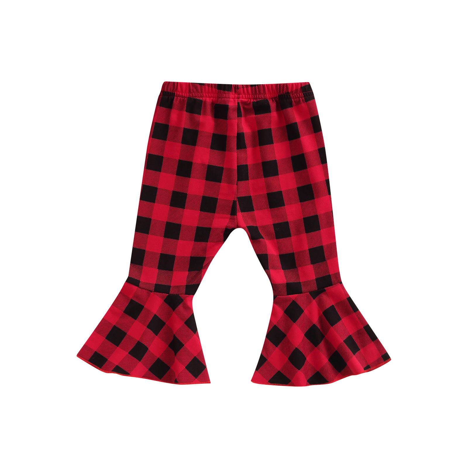 Pantalones de Navidad para bebé, niña y niño, pantalón con estampado de cuadros, cintura elástica, rectos/acampanados: B / 18 meses