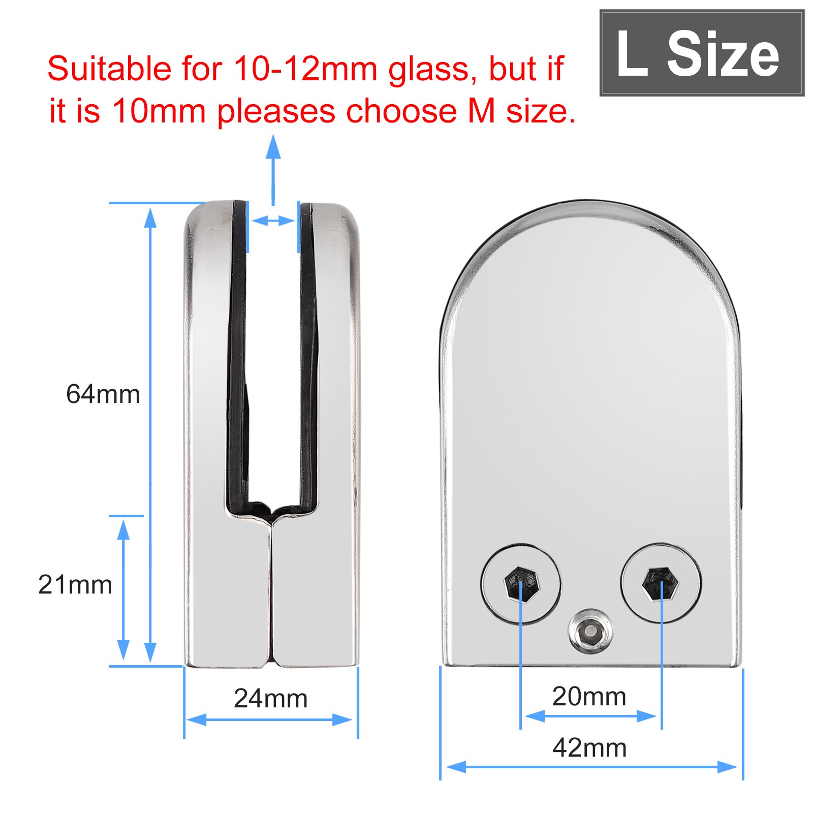 PROSTER 8Pcs 304 Stainless Steel Glass Clamp Clip Bracket Hardware Kit For Handrail Balustrades 8-12mm Glass Corner Holder Clamp