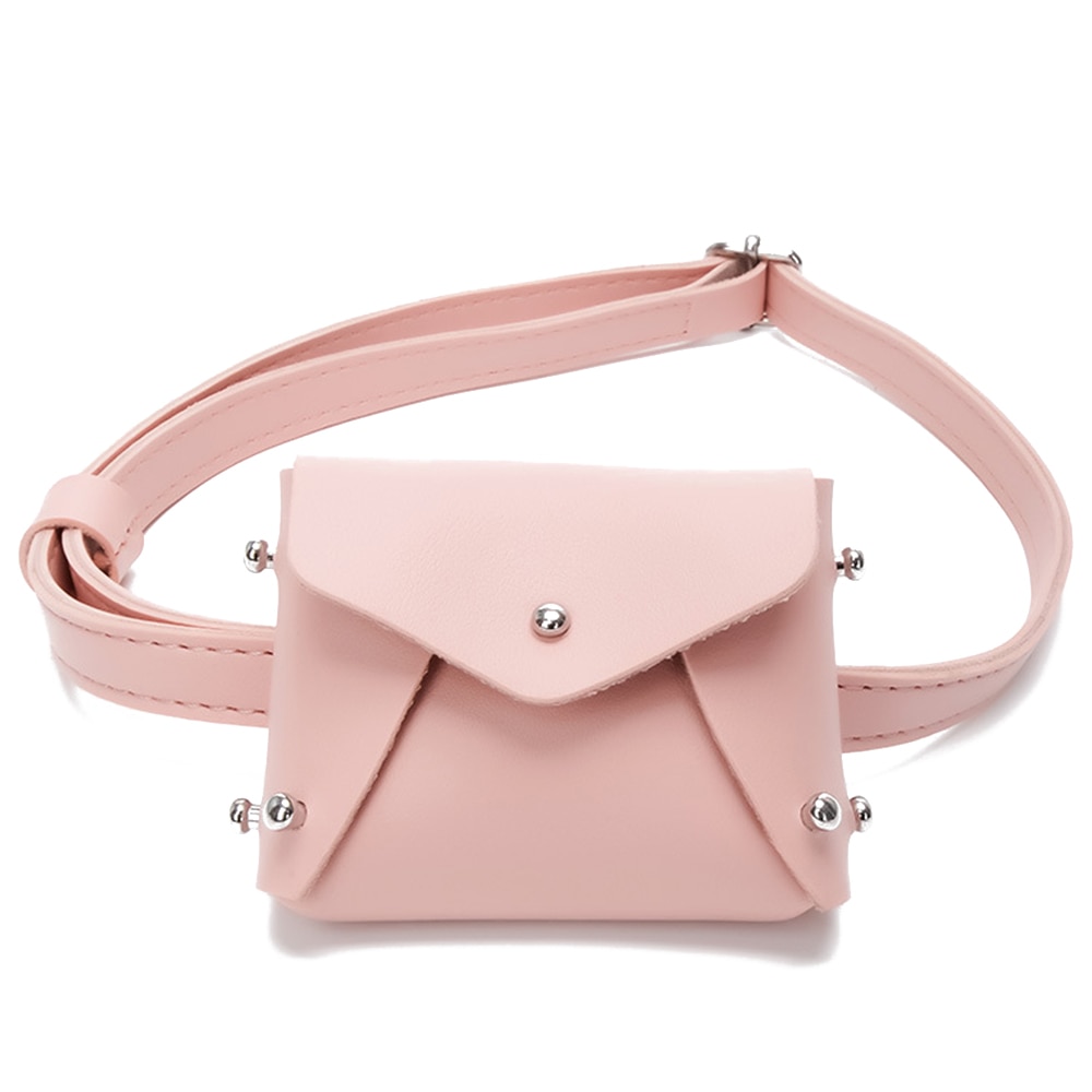 Vendita calda Del bambino Della Ragazza Rivetto mini Sacchetto Sveglio di Modo Dei Bambini Delle Ragazze Dei Capretti di Cuoio dell'UNITÀ di elaborazione Marsupi Crossbody messaggero Borsa Borse A Spalla