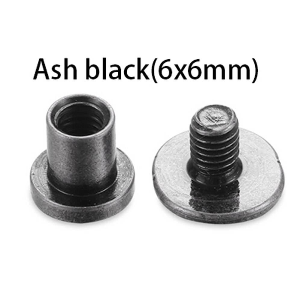 20Pcs Schraube Nagel Nieten Für Leder Handwerk Gürtel Feste Messing Nagel Nieten Schrauben Tuch Taste Dekoration Nagel DIY sammelalbum: ash black 6x6mm