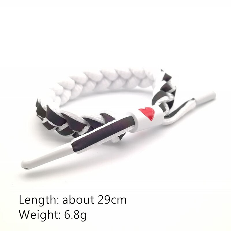 Holographic Reflective Peach Heart Bracelet Couple Color Changing Bracelet Man and Woman Students Safety Hand-Woven Bracelet