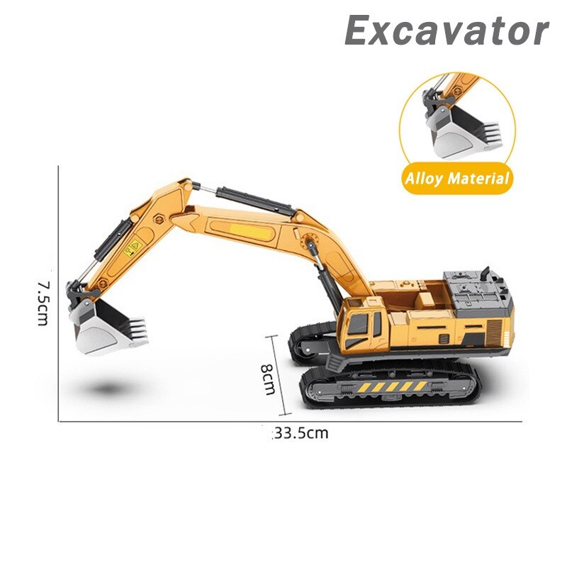 Ingegneria della lega Bulldozer gru costruzione camion RC Tower Designer per ragazzi gioca escavatore veicoli auto Set giocattoli per bambini: Excavator (no box)