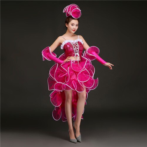 Podium Kostuums Voor Zangers Jazz Kostuum Hanfu Nationale Moderne Dans Traditionele Chinese Kostuum Stijl: Hot pink / XXL