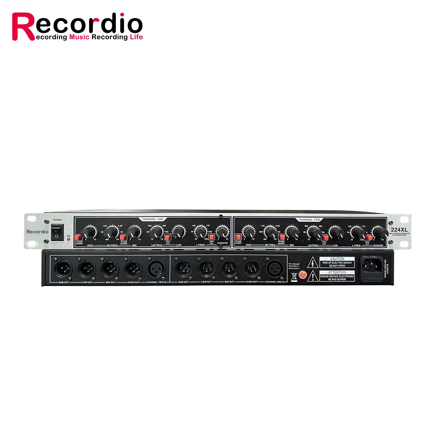 GAX-234XL Sound Peripheral Equipments Stereo 2/3 Way, Mono 4-Way 234XL Crossover audio Equalizer with XLR Connector: Clear