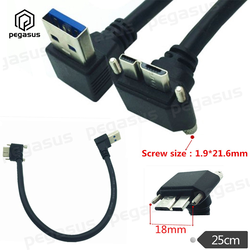 25cm USB 3.0 Micro B 90° UP Angle to USB3.0 A Male Down Angle Cable