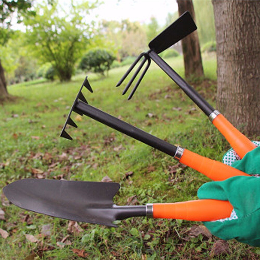 Garden tools kit Garden Park size shovel rake hoe small hoe rake balcony vegetable planting Loosen Soil Garden hand Tool.