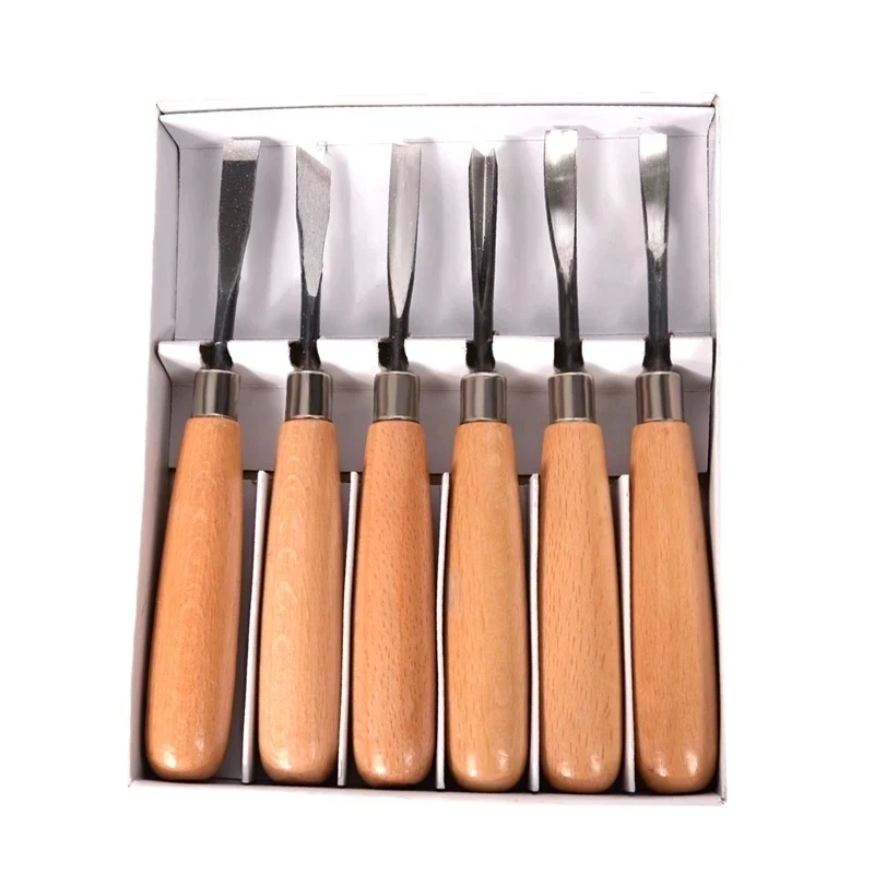 8pcs and 6pcs Woodpecker Dry Hand Wood Carving Tools, Woodworking Graver Chisel Kit Gouges Tools: Diamond Point Chisel