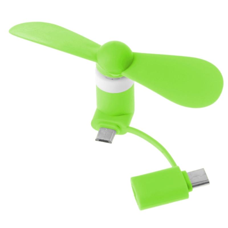 Travel Portable Cell Phone Mini Fan Type-C Micro USB Cooling Cooler For Androids Phones Fans: green