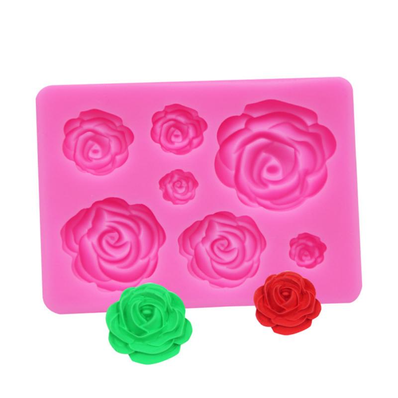 1PC Rose Flowers Shaped Fondant Silicone Mold Craft Chocolate Baking Mold Cake Decorating Tools Kitchen Pastry Tool