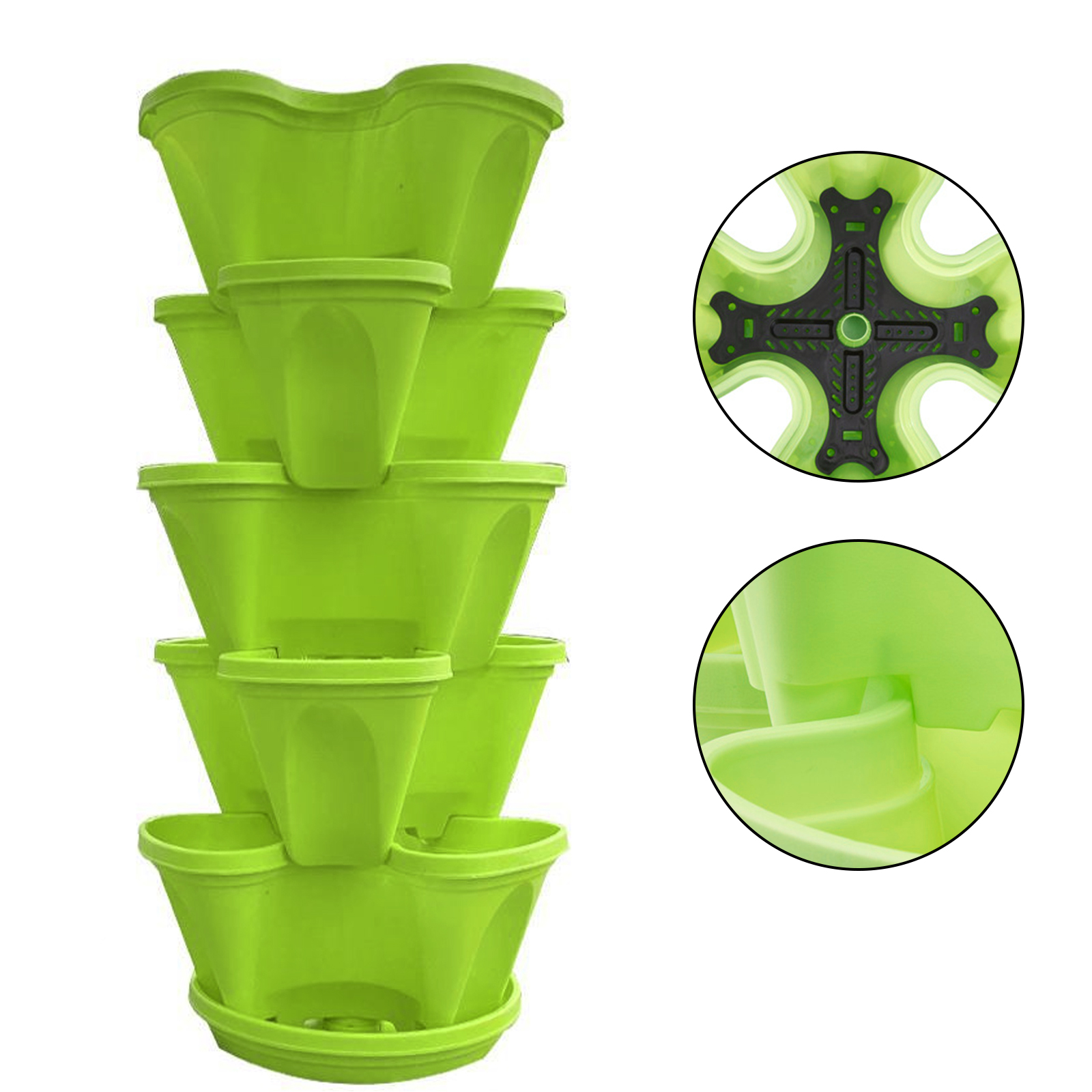 Vaso da fiori verticale impilabile in plastica supporto per piantine fioriera da giardino arredamento vasi da piantare possono essere impilati vasi