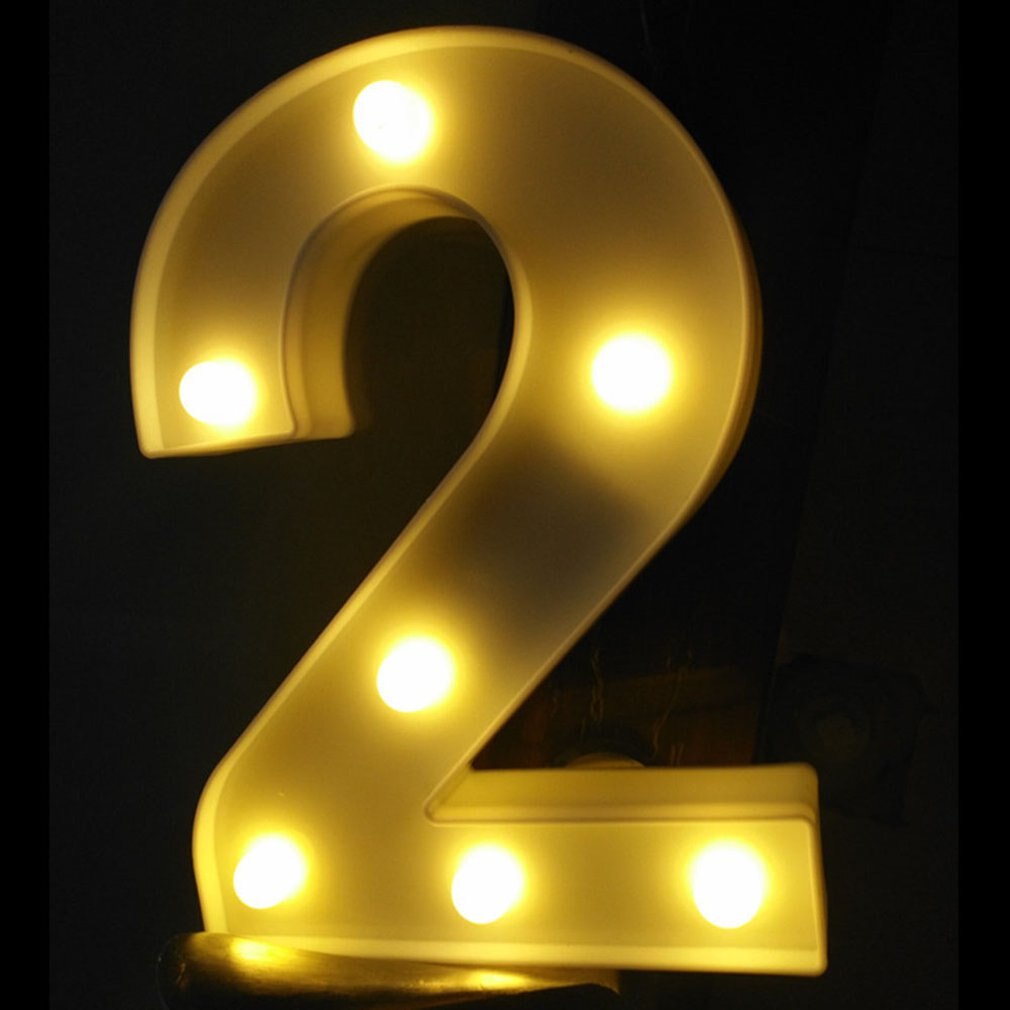 INS Engels brief licht LED symbool modellering lamp bruiloft digitale licht verjaardag voorstel wit licht