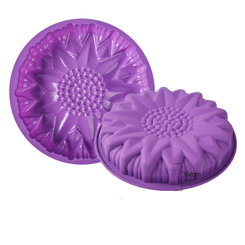 Moldes de silicona para hornear flores, molde de silicona para pasteles, moldes de gelatina de gelatina y gelatina, moldes para pasteles para formas para hornear, 1 pieza: violet