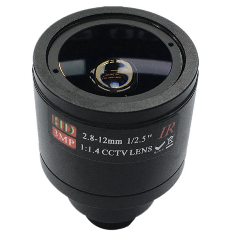 Hd cctv lens 3.0mp m12 2.8-12mm varifocal cctv ir hd lens ,f1.4, manuel fokus zoom
