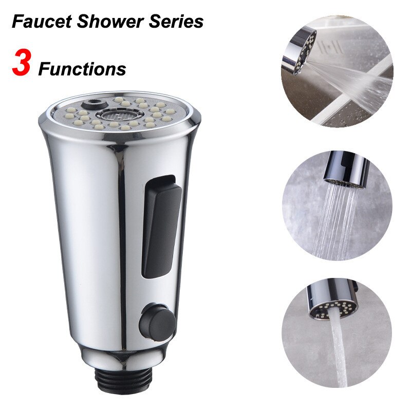 Shower Head Faucet Pull Head Accessories Button Switch 3 Function Bathroom May06