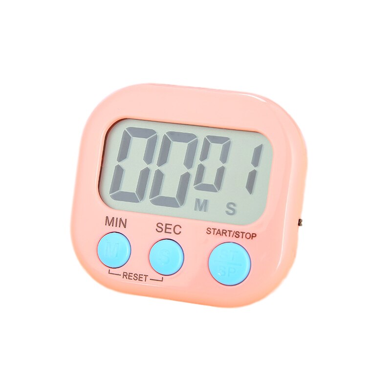 LCD Screen Kitchen Timer Baking Timer Alarm Clock for Cooking Baking Sports Games Student Examination Electronic Reminder: Pink