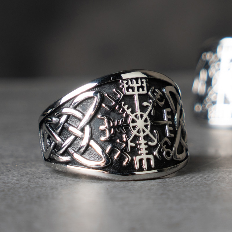 Bagues Viking Valknut nordiques pour hommes, en acier inoxydable, bague index pour hommes, bijoux à la , Vintage
