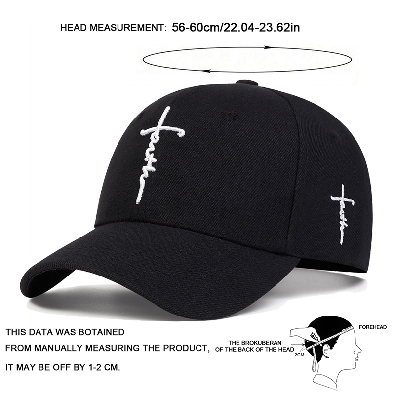 Gorras de béisbol con bordado de cruz y letras Unisex, gorras informales ajustables para exteriores, gorra deportiva con protección solar para primavera y otoño