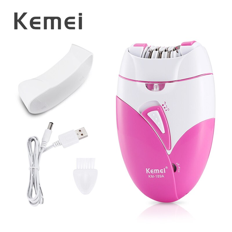 Kemei woman& #39 ;s epilator hårfjerningsmaskine dame smertefri barbering usb charge trimmer hårfjerning til ansigt krop  d41