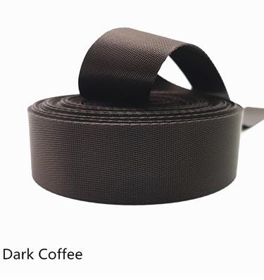 Bande adhésive en tissu Nylon épais | 10M 1.5 pouces 38mm rouge jaune blanc argent bleu noir pour la fabrication de bandes, bracelet de sacoche: coffee