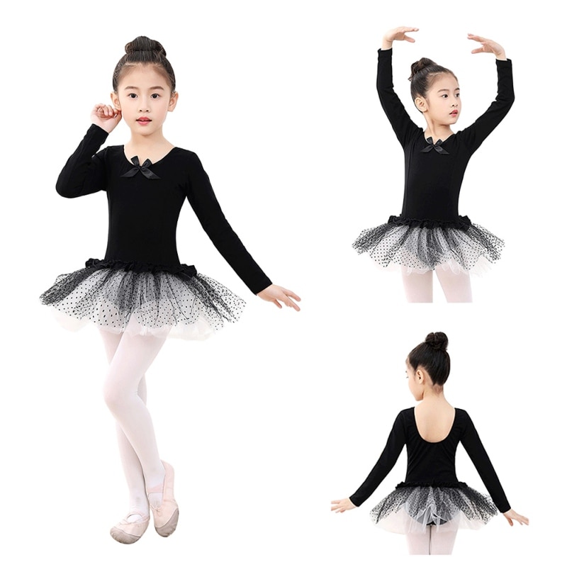 Gymnastiek Pak kinderen \'s Dans Kleding Oefening Kleding Ballet Jurk Meisjes Katoen een stuk Jurk Kant Grading Lange