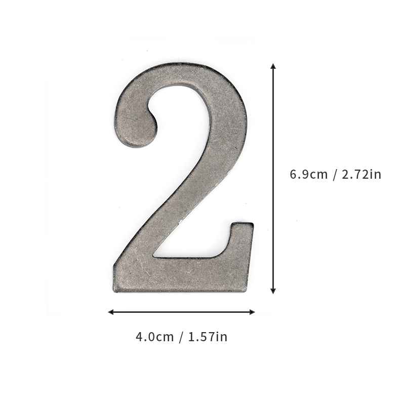 Silver Metal Door Number with Magnets 7*4cm House Number Apartment Door Number for Outdoor Hotel Home Mailbox Label: Khaki